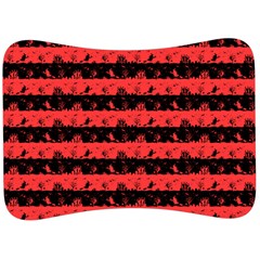 Donated Kidney Pink And Black Halloween Nightmare Stripes  Velour Seat Head Rest Cushion by PodArtist