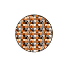 Witches, Monsters And Ghosts Halloween Orange And Black Patchwork Quilt Squares Hat Clip Ball Marker (10 Pack) by PodArtist