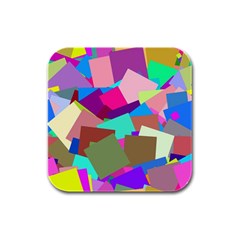 Colorful Squares                                                  Rubber Square Coaster (4 Pack by LalyLauraFLM