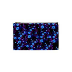 Purple Blue  Roses Cosmetic Bag (small) by snowwhitegirl