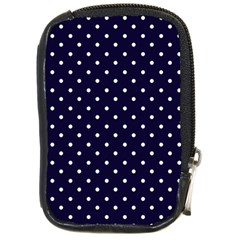 Little  Dots Navy Blue Compact Camera Leather Case by snowwhitegirl