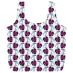 Flamingo Leaf Patttern Blue Full Print Recycle Bag (xl) by snowwhitegirl