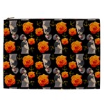 Girl With Roses And Anchors Black Cosmetic Bag (XXL)