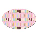 Candy Popsicles Pink Oval Magnet