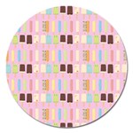 Candy Popsicles Pink Magnet 5  (Round)