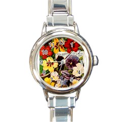 Flowers 1776534 1920 Round Italian Charm Watch by vintage2030