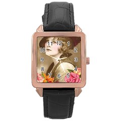 Vintage 1646083 1920 Rose Gold Leather Watch  by vintage2030