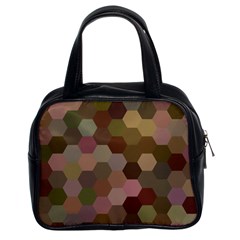 Brown Background Layout Polygon Classic Handbag (two Sides) by Sapixe