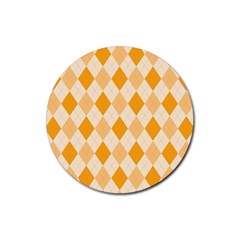Argyle Pattern Seamless Design Rubber Coaster (round)  by Sapixe
