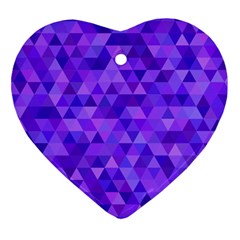 Purple Triangle Purple Background Ornament (heart)