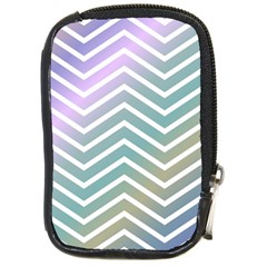 Zigzag Line Pattern Zig Zag Compact Camera Leather Case by Sapixe