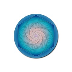 Decorative Background Blue Rubber Coaster (round)  by Sapixe