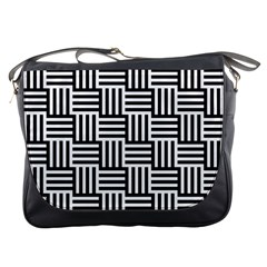 Basket Black Lines Stripes White Messenger Bag by Sapixe