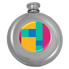 Background Abstract Round Hip Flask (5 Oz)