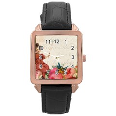 Girl 976108 1280 Rose Gold Leather Watch  by vintage2030