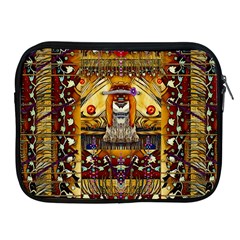 Lady Panda In The Apple Cave With Moon And Meteroits Apple Ipad 2/3/4 Zipper Cases by pepitasart