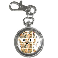 Victorian Girl Labels Cat Key Chain Watches by snowwhitegirl