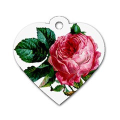 Pink Vin Rose Dog Tag Heart (two Sides) by snowwhitegirl
