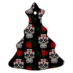 Skull Pattern Black Christmas Tree Ornament (two Sides) by snowwhitegirl