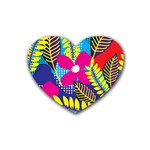 Design Decoration Decor Floral Pattern Rubber Coaster (Heart) 