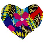 Design Decoration Decor Floral Pattern Large 19  Premium Heart Shape Cushions