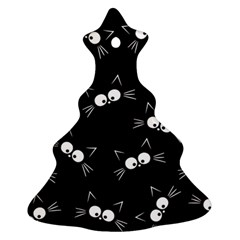 Cute Black Cat Pattern Christmas Tree Ornament (two Sides) by Valentinaart