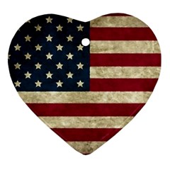Vintage American Flag Ornament (heart) by Valentinaart