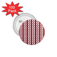 Circles Lines Red White Pattern 1 75  Buttons (100 Pack)  by BrightVibesDesign