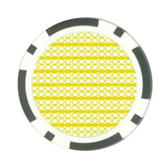 Circles Lines Yellow Modern Pattern Poker Chip Card Guard (10 Pack) by BrightVibesDesign