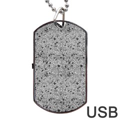 Cracked Texture Abstract Print Dog Tag Usb Flash (two Sides) by dflcprints