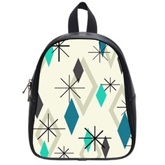 Atomic Era Diamonds (turquoise) School Bag (small) by KayCordingly