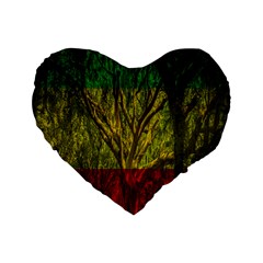 Rasta Forest Rastafari Nature Standard 16  Premium Flano Heart Shape Cushions by Simbadda