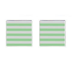 Bold Stripes Soft Green Cufflinks (square) by BrightVibesDesign
