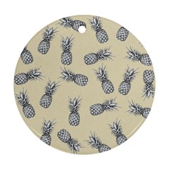 Pineapple Pattern Round Ornament (two Sides) by Valentinaart