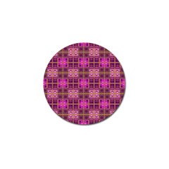 Mod Pink Purple Yellow Square Pattern Golf Ball Marker (10 Pack)