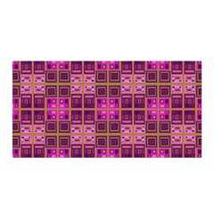 Mod Pink Purple Yellow Square Pattern Satin Wrap