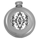 Holbein Floriated Antique Scroll Round Hip Flask (5 oz) Front