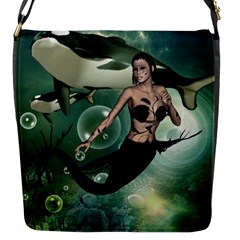 Wonderful Dark Mermaid With Awesome Orca Flap Closure Messenger Bag (s) by FantasyWorld7