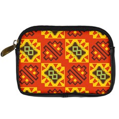 Squares And Other Shapes Pattern                                                  Digital Camera Leather Case