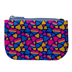 Pansexual Pride Hearts; A Cute Pan Pride Motif! Large Coin Purse by PrideMarks