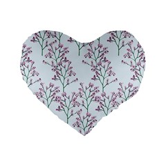 Flower Pattern Pattern Design Standard 16  Premium Flano Heart Shape Cushions by Celenk
