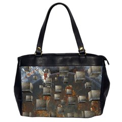 Background Metal Pattern Texture Oversize Office Handbag (2 Sides) by Celenk