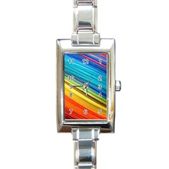 Rainbow Rectangle Italian Charm Watch by NSGLOBALDESIGNS2