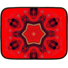 Chakra Art Heart Healing Red Fleece Blanket (mini) by Simbadda