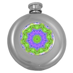 Abstract Art Colorful Round Hip Flask (5 Oz)