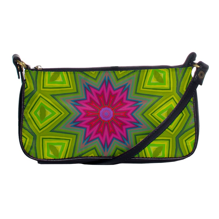 Green Pink Abstract Art Abstract Background Shoulder Clutch Bag