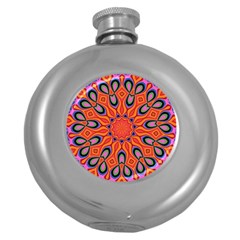 Abstract Art Abstract Background Round Hip Flask (5 Oz)