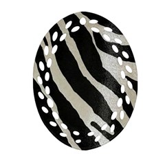 Zebra Print Oval Filigree Ornament (two Sides) by NSGLOBALDESIGNS2