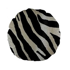 Zebra Print Standard 15  Premium Round Cushions by NSGLOBALDESIGNS2