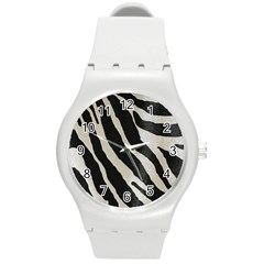 Zebra 2 Print Round Plastic Sport Watch (m) by NSGLOBALDESIGNS2